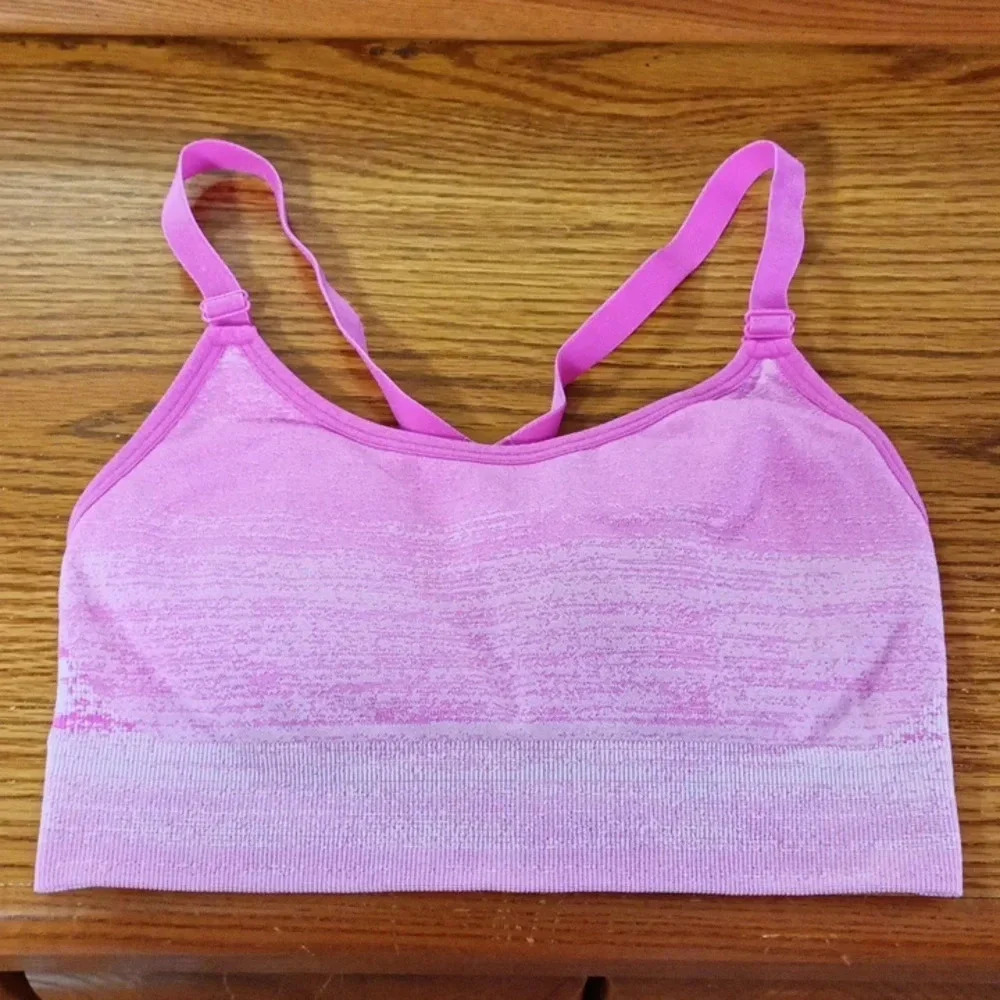 Member's Mark Ladies Size Medium Seamless Adjustable Sports Bra Pink